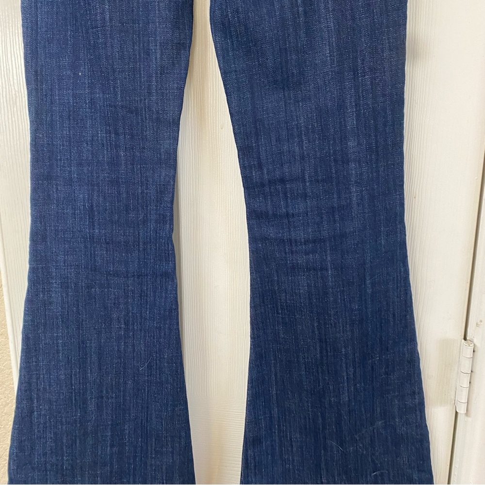 Kancan Womens Size 5/26” Flare Leg Mid Rise Dark Wash Cotton Blend Denim Jeans - Picture 11 of 16